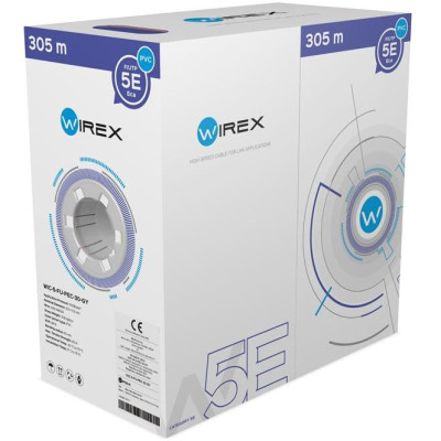WIC-5-FU-PEC-30-GY - WIREX Instalační kabel CAT5E F/UTP PVC / ECA 305m box šedý