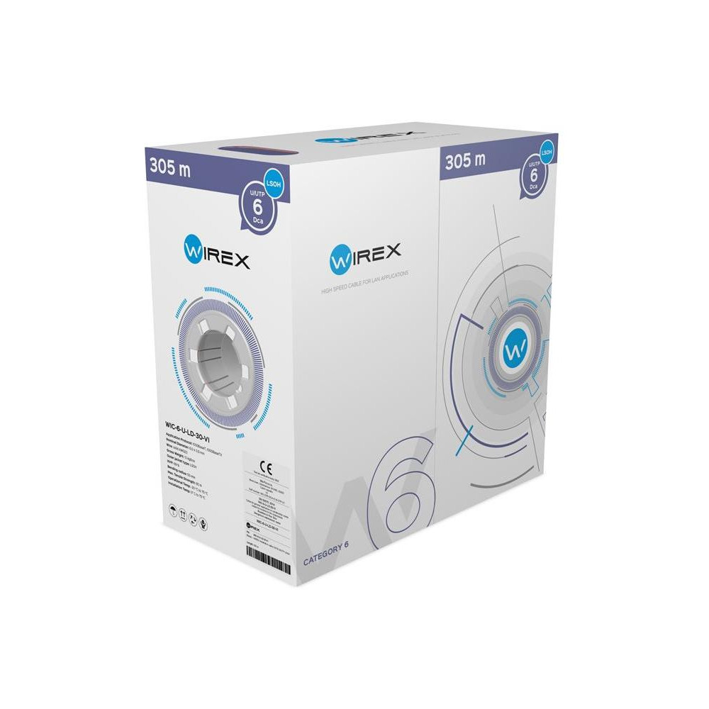 WIC-6-U-LD-30-VI - WIREX Instalační kabel CAT6 U/UTP LSOH / DCA 305m box fialový WIC-6-U-LD-30-VI - WIREX Instalační kabel CAT6 U/UTP LSOH / DCA 305m box fialový