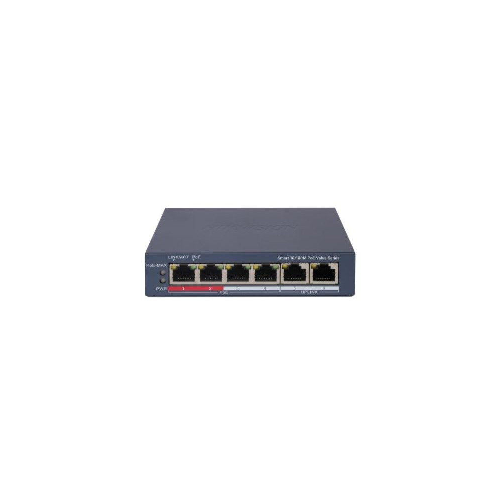 DS-3E1106P-EI/M - Smart switch 4x 100TX PoE, 2x 100TX uplink, 35W, Super PoE DS-3E1106P-EI/M - Smart switch 4x 100TX PoE, 2x 100TX uplink, 35W, Super PoE