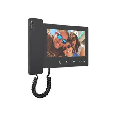 DS-KH7300EY-WTHE2 - 2-žilový HD 7“ dotykový Wi-Fi monitor se sluchátkem, černý