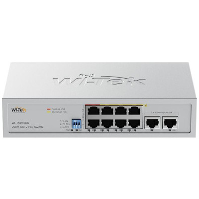 WI-PS210GS V2 - 8FE + 2GE Hi-iPoE switch, 250m, 95W