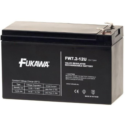 Fukawa FW 7,2-12 F1U - Akumulátor bezúdržbový 12V/7,2Ah, faston 4,7mm, životnost 5let