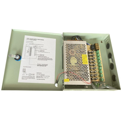 HW-12V-15A-9 - spínaný stabilizovaný zdroj 12VDC/15A v boxu s jištěnými výstupy