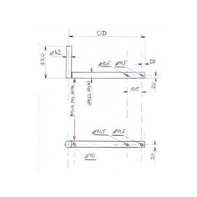 KBV500 + 2Z5M - Speciální masivní konzole, délka 500mm