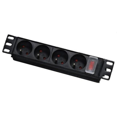 NAPPAN-4-10 - Napájecí panel 4 zásuvek 230V, vypínač, rack 10" 1,8m