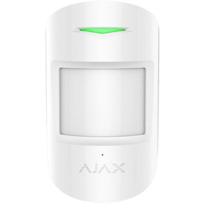 AJAX CombiProtect, bílý - Vnitřní bezdrátový detektor, kombinovaný PIR detektor + rozbití skla, PET imunita, dosah 12 metrů