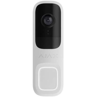 AJAX Doorbell, bílá - Video zvonek s rozlišením 4 Mpx, vestavěnou AI, HDR, Wi-fi, PIR senzorem, IR 6m, IP54, 12VDC/24VAC