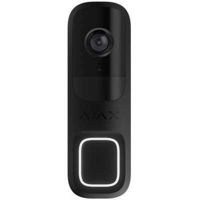 AJAX Doorbell, černá - Video zvonek s rozlišením 4 Mpx, vestavěnou AI, HDR, Wi-fi, PIR senzorem, IR 6m, IP54, 12VDC/24VAC