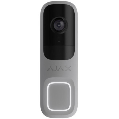 AJAX Doorbell, šedá - Video zvonek s rozlišením 4 Mpx, vestavěnou AI, HDR, Wi-fi, PIR senzorem, IR 6m, IP54, 12VDC/24VAC