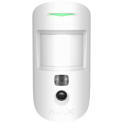 AJAX MotionCam HDR (PhOD) Jeweller, bílý - Vnitřní bezdrátový detektor pohybu, PIR+CAM, PET imunita, dosah 12 metrů, HDR
