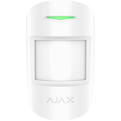 AJAX MotionProtect Plus, bílý - Bezdrátový PIR detektor + MW senzor, PET imunita, dosah 12 metrů, nadčasový design.