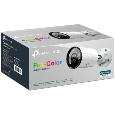TP-Link VIGI C345(4mm), 4MP, bullet, 2688x1520, 4 mm, H.265+, barevné noční vidění, mic + repro, PoE, SD, IP67