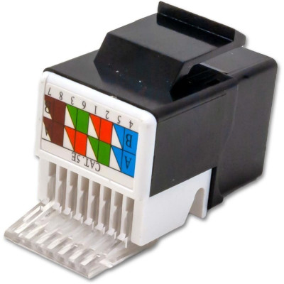 XtendLan Keystone jack RJ45, zaklapávací, CAT5e, UTP, instalace bez nástrojů, černý