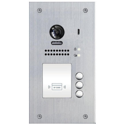 XtendLan Dveřní stanice 2-drát D2/ 3x zvonek/ kamera 170st/ zapuštěná montáž/ RFID 125kHz