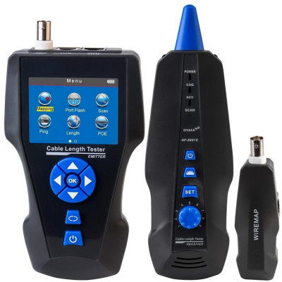 XtendLan Tester kabelů s LCD, Cat5, Cat6, Cat7, UTP/STP, BNC test PoE, Ping, hledačka/sonda