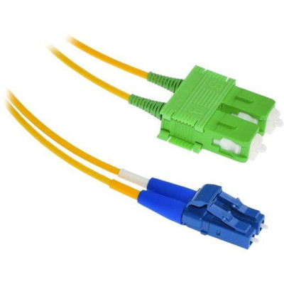 XtendLan FO patch LC-SC/APC 1m 9/125, duplex, ultraflexibilní G.657.A1, LS0H, průměr 2mm, krátký vývod