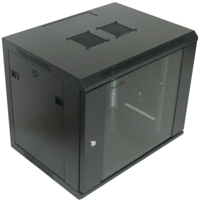 XtendLan 9U/600x450, na zeď, jednodílný, rozložený, skleněné dveře