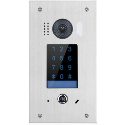 XtendLan Dveřní stanice 2-drát D2/ 1x zvonek/ kamera 170st/ zápustná montáž/ číselná klávesnice