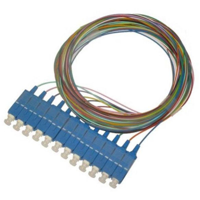XtendLan FO pigtail SC, 9/125, 0,9mm, 1m, LS0H, ZWP, sada 12ti pigtailů různé barvy, G.652d
