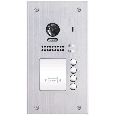 XtendLan Dveřní stanice 2-drát D2/ 4x zvonek/ kamera 170st/ zapuštěná montáž/ RFID 125kHz