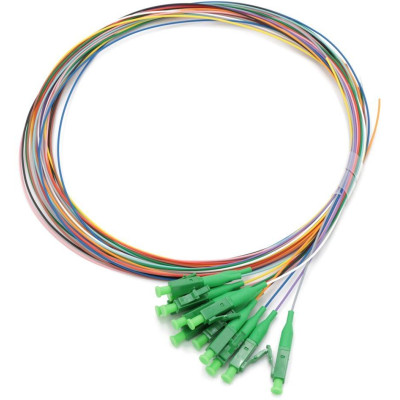 XtendLan FO pigtail LC/APC, 9/125, 0,9mm, 1m, LS0H, ZWP, sada 12 pigtailů různé barvy, G.652d
