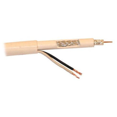 XtendLan Koaxiální kabel kombinovaný xl-RG 59W (75 Ohm) 0.81mm + 2x 1mm2 vodič, PVC bílý