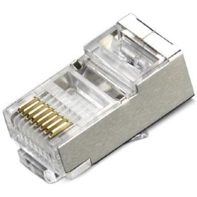 XtendLan Konektor STP RJ45 CAT 6, drát, vkládané rozpletení, i pro kabely průměru 7,5mm