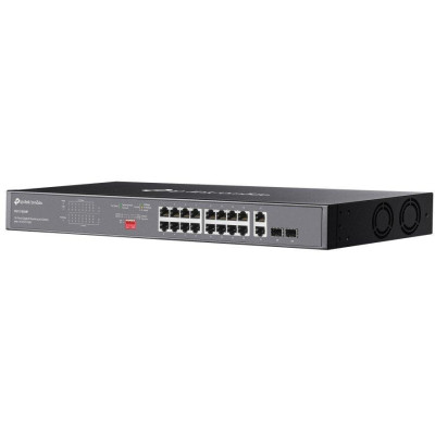 TP-Link DS1018GMP, Omada switch, 16x Gigabit PoE+, 2x GLAN, 2x Combo SFP, 250W PoE budget, 19" rack