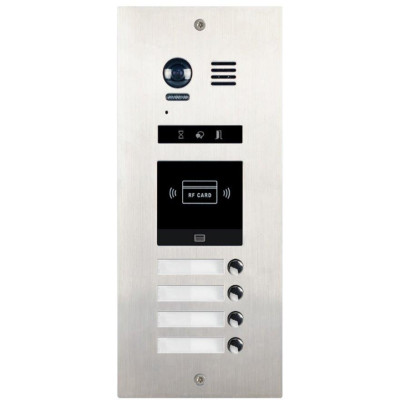 XtendLan Dveřní stanice 2-drát D2/ 4x zvonek/ kamera 170st/ zápustná montáž/ RFID 125kHz