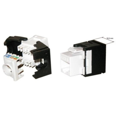 XtendLan Keystone jack RJ45, CAT6, UTP, zaklapávací, bílo-černý