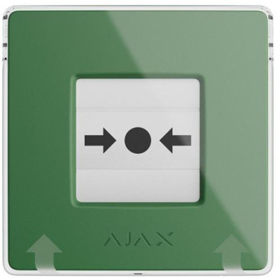 AJAX ManualCallPoint, zelená - ManualCallPoint (Green) Jeweller, bezdrát. tlačítko pro aktivaci požárního poplachu.
