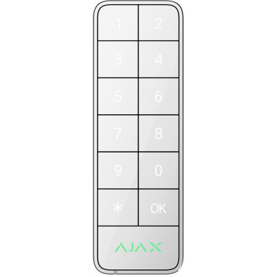 AJAX Superior KeyPad Outdoor Fibra, bílá - Sběrnicová venkovní klávesnice ve 3. stupni zabezpečení s podporou DESFire a Bluetoot