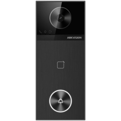 DS-KV6114-E1 - Jednotlačítkový IP dveřní interkom, 4MPx kamera, čtečka karet Mifare