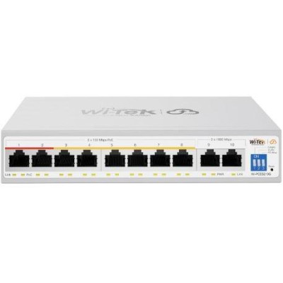 WI-PCES210G - 8x FE RJ45 + Uplink 2x GE RJ45 PoE Cloud Easy Smart Switch, 100W