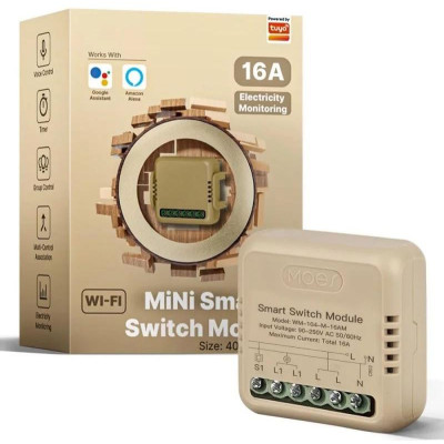 WM-104-M-16AM-MS - Smart WiFi kanálový spínač s měřením spotřeby energie-16A