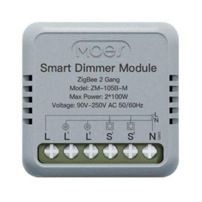 ZM-105B-M-MS - 2 kanálový mini ZigBee ovladač osvětlení, AC 90-250V 50/60HZ, 2x100W