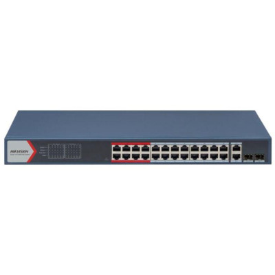 DS-3E1326P-EI(B) - Smart managed switch 24x100TX PoE+2x uplink Gb Combo port, 370W, Super PoE